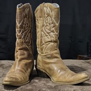 Classic Brown Western Heeled Boots